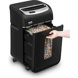VidaTeco Distruggi documenti da 18 Fogli, VidaTeco Micro-Cut Tritacarte per CD e Carte di Credito, 60 Minuti di Uso Continuato, Cestino da 30 Litri, Trituratore ad Alta Sicurezza(P-4) per Casa e Ufficio, Nero