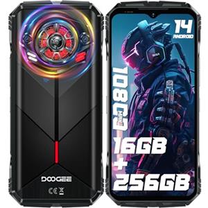 DOOGEE S Punk Rugged Smartphone Android 14 (2024), 16GB+256GB Telefono Indistruttibile, 126dB Speaker/LED Luci, 10800mAh(33W), 6.58