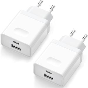 Wufuera 2Pcs Caricatore USB C, Presa 20W Replacement for iPhone 16 15 14 13 12 11 Pro Max SE XS XR 8 7 6S Plus Mini SE,Galaxy, Alimentatore Caricabatterie Spina Rapido Adattatore Muro Type Adapter Wufuera