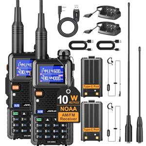 JUCJET 5RH radio bidirezionali a lungo raggio con batteria da 2500 mAh, 999 canali, torcia elettrica, antenna ad alto guadagno, Handheld Ricetrasmittenti per escursioni, avventure(2 pezzi)