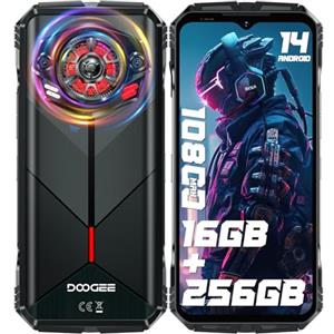 DOOGEE S Punk Rugged Smartphone Android 14 (2024), 16GB+256GB Telefono Indistruttibile, 126dB Speaker/LED Luci, 10800mAh(33W), 6.58