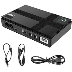 Quevati Mini UPS Batteria di Backup per Router,Gruppo di Continuità con 10400mAh PowerBank,USB Uscita 5V 2A USB e 5V 9V 12V 2A DC,Telecamere di Sicurezza, Smartphone,18W