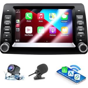 ANKEWAY Autoradio per Fia/t Panda 169 (2003-2012) con Android Auto e CarPlay Wireless, RDS Car Radio Android Stereo[2G+32G] con Telecamera Retromarcia/Mic/CANbus BOX/Porta USB/App Store