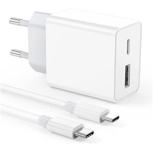 MQWD Caricatore per iPhone,Caricatore USB C,Rapido a doppia porta USB C Caricabatterie per iPhone 15/14/14 Pro/14 Pro Max/14 Plus/12/11/XS/XR/X/SE,Spina Alimentatore Presa Carica con Cavo