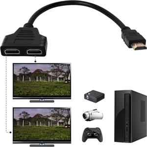 Jewan Adattatore Splitter HDMI, 1080P HDMI Maschio a Doppio Presa, 1 a 2 vie, Splitter per Cavi HDMI per HDTV, Monitor e Proiettori, Supporta la Commutazione a Doppia Porta, Non Supporta l'uso Simultaneo