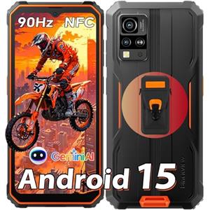 Blackview BV4800SE Android 15 Rugged Smartphone, 12GB(4+8)+64GB/2TB TF Octa Core, 90Hz 6.56