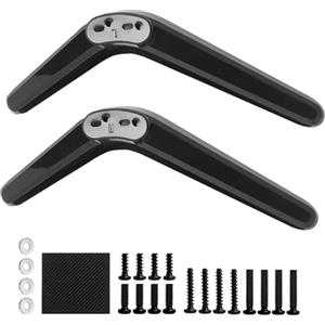 FunWorth Piedini Per TV, Gambe Supporto TV Universali, Nere Supporto da Tavolo Piedi per Compatibile con Roku TCL XiaoMi Maggior Parte Degli da 27-55 Pollici LCD LED, Montaggio Facile Senza Trapano