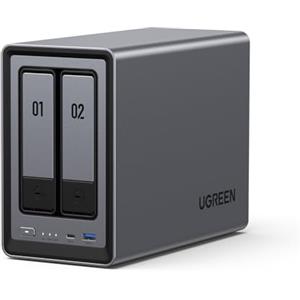 UGREEN NASync DXP2800, NAS desktop a 2 bay, CPU Intel N100 Quad-core, 8 GB di RAM DDR5, 2,5 GbE Enthernet, 2 slot M.2 NVMe, HDMI 4K, archiviazione collegata in rete (senza disco)