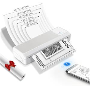 vretti P83 Stampante Portatile A4,Stampante Termica Portatile con 1 Rotolo Carta Termica A4, Compatibile con Android e iOS per Ufficio,Viaggi,Studio