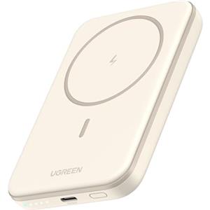 UGREEN Nexode Power Bank Magnetico 5000mAh, Caricatore Portatile PD 15W con Cavo USB C, Batteria Esterna Wireless Compatibile con iPhone 16/15/14/13/12/Mini Plus Pro Max(Beige)