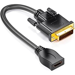 deleyCON Cavo Adattatore DVI a HDMI - DVI Maschio 24+1 a HDMI Femmina 1080p Full HD HDTV 1920x1080 per TV Proiettori PC - Nero