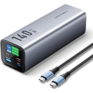 VENTION Powerbank da 27000 mAh 140W Ricarica Veloce con 3 Porte, Caricabatterie Portatile con Display Digitale Intelligente, PD3.1, per Laptop Dell HP, MacBook Pro, iPhone 15 14 13, iPad Pro, Galaxy S