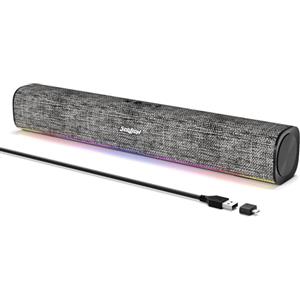 SOULION R100 Casse per Pc, Bluetooth e Altoparlanti PC, 10W, Alimentazione USB, luci colorate Soundbar con Pulsante Interruttore, Soundbar per desktop, laptop