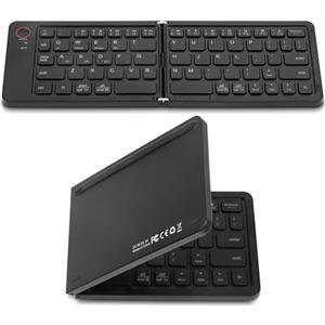 Aolso Tastiera Bluetooth Pieghevole, Tastiera Wireless Leggera, Triplo Pairing, Tastiera Portatile Ricaricabile per Smartphone/Tablet/PC/iPad/iPhone, Sistema Windows, iOS, Android