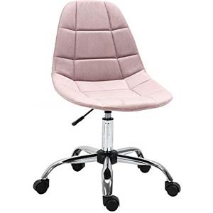 Vinsetto Sedia da Ufficio Girevole, Design Ergonomico e Regolabile Senza Braccioli, Rosa, 59x59x81-91cm
