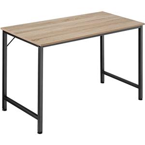 tectake Scrivania stretta per computer 80/100/120/140cm, piccolo tavolo da ufficio design industriale, per casa ufficio, legno, struttura metallo nero (legno Industriale chiaro, rovere Sonoma, 120 cm)