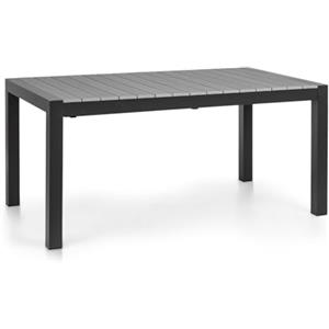 blumfeldt Menorca Expand - Tavolo da giardino, allungabile, alluminio/plastica imitazione legno, verniciato a polvere, gambe regolabili, superficie del tavolo max. 213 x 95 cm, scuro/antracite