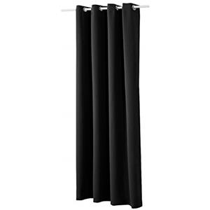 WOLTU Tenda Oscurante Opaca Termica Isolante per Finestre Soggiorno Tenda da Sole con Occhielli in Metallo Inossidabile per Camera da Letto 1 Pannello Nera 135x225cm
