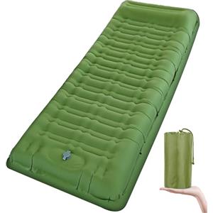 Airminti Materasso Autogonfiabile da Campeggio 12cm - Materassino Gonfiabile Ultraleggero con Pompa a Pedale e Cuscino, Impermeabile e Compatto per Trekking, Tenda e Spiaggia