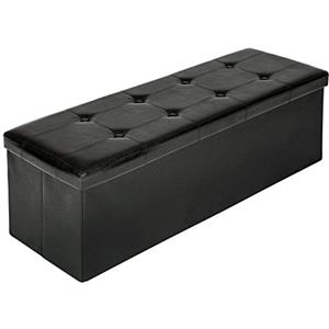 TecTake 110x38x38 cm Sgabello Pieghevole Cassapanca Pouf Contenitore Poggiapiedi Cubo - Disponibile in Diversi Colori - (Nero | No. 401822)