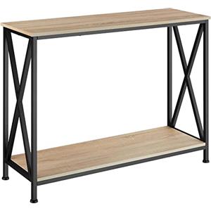 TecTake 801129 Tavolo console Tacoma, Pannello in truciolato effetto legno, Robusto telaio in acciaio