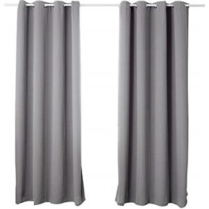 WOLTU Tende Oscuranti Opache Termiche Isolanti per Finestre Soggiorno Tende da Sole con Occhielli in Metallo Inossidabile per Camera da Letto 2 Pannelli Grigio Chiaro 135x245cm