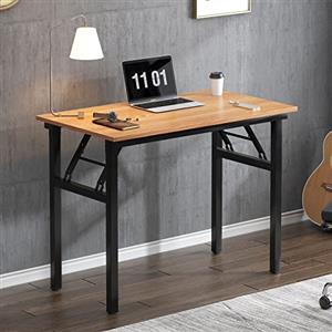 SogesHome Tavolo pieghevole Scrivania da computer 80 x 40 x 75 cm Scrivania da PC Scrivania Scrivania da ufficio per uso domestico Tavolo da scrittura, Tavolo da conferenza, Teak & Nero, AC5BB-8040-SH