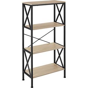 TecTake 801104 Libreria Barry, 4 ripiani, Barre laterali a X