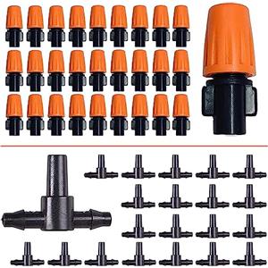 Hydrogarden Gocciolatori per irrigazione a Flusso Regolabile, 50 Pezzi, irrigatori da Giardino con 3 Tee Irrigation nebulizzazione a Goccia