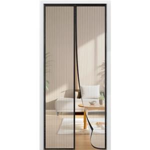 BUIRTLY Zanzariera Magnetica 90x180, Zanzariera Magnetiche per Porte Finestre, Facile da Installarepeper Chiusura Automatica, per Balcone Soggiorno Cantine Terrazze, Nero
