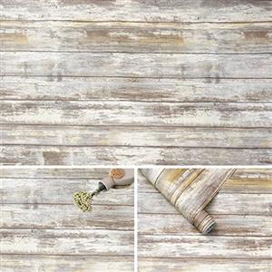 Arthome WALL DECOR Arthome Pellicola Adesiva per mobili Rustico Legno, 44cmx3m Grigio Carta da Parati, vinile Decorativo per armadietti, mobili cucina, rimovibile, Rivestimento murale vintage a grana irregolare
