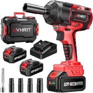 Avhrit Avvitatore a Impulsi con 8000mAh Batteria, 1000Nm/738Ft-lbs Coppia Elevata Avvitatori a Massa Battente, 2400 giri/min, 4 Bussola, 5-pollice Barra di Estensione per Auto di Famiglia, Camion