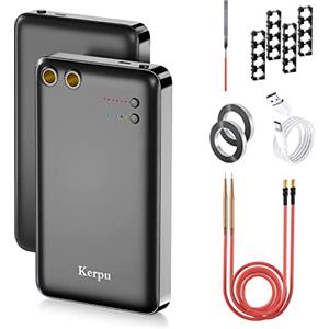 Kerpu Saldatrice a Punti,Kerpu Saldatrice Portatile 5000mAh Batteria, 6 Ingranaggi Regolabili,modo Auto&Manual di sostegno con 5M Foglio di Nichel & Penna a Rilascio Rapido per Fare DIY Battery Packs