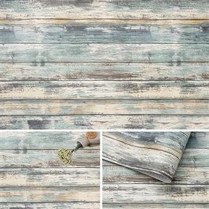 Arthome WALL DECOR Arthome Pellicola Adesiva per mobili Rustico Legno, 44cmx3m Blu Carta da Parati, vinile Decorativo per armadietti, mobili cucina, rimovibile, Rivestimento murale vintage a grana irregolare
