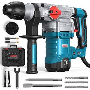 ENEACRO Martello Perforatore, 1500W Martello Demolitore 6J, SDS Plus Mandrino, 4 Funzioni, 6 Velocità Variabili 0-920giri/min, Sistema di Smorzamento Delle Vibrazioni e Frizione di Sicurezza Blu