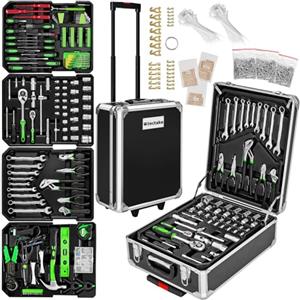 tectake® 1200 Set di Attrezzi Trolley, Valigia Alluminio, Porta attrezzi, Portautensili, Cassetta, Valigetta Attrezzi, Attrezzi da Lavoro, Trolley Porta Attrezzi