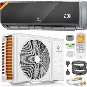 KESSER® Split Climatizzatore Set Quick Connect 12000 BTU 3,4 kW - Wi-Fi & App con funzione di riscaldamento e modalità di raffreddamento, condizionatore da parete, con condotto in rame refrigerante