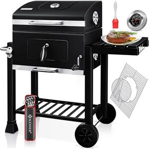 KESSER® Barbecue con Carrello XL Barbecue a carbonella con Coperchio, Ruote, Manico in Acciaio Inox, griglia e termometro a carbonella,Grande Barbecue a carbonella Barbecue da Campeggio