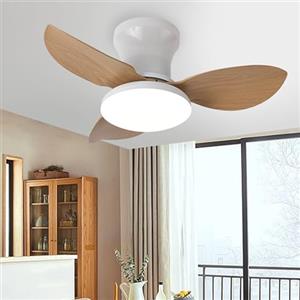 EKDADL 65CM Silenzioso Ventilatore da Soffitto con Luce e Telecomando 6 Velocità 0%-100% Dimmerabile 3 Pale Plafoniera Ventilatore da Soffitto 3 Pale Lampadario Ventilatore a Soffitto Smart APP