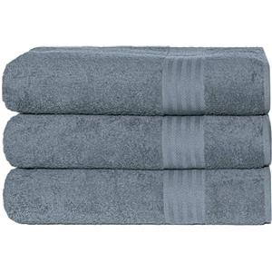 nice homeit - Set di 3 Asciugamani da Bagno Extra Morbidi, 100% Cotone Made in Italia, Alta Assorbenza e Asciugatura Rapida, Dimensioni 75 x 140 cm - Grigio Scuro