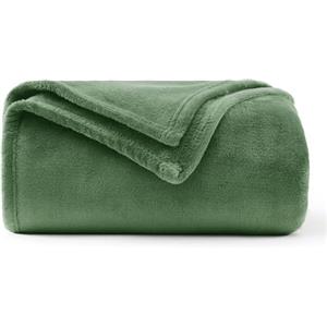 WAVVE Coperta Plaid Divano Pile di Flanella 260gsm - 130x150 cm, Verde - Coperta Letto Singolo 150x130, Copridivano Caldo e Morbido