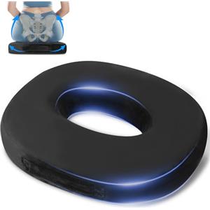SinLaw Ciambella Cuscino Sedia, Cuscino ergonomico per il coccige, Cuscino Antidecubito,Favorisce la circolazione sanguigna,Cuscino Coccige Ortopedico,Cuscino Ortopedico Seduta per uffici e sedie(Nero)