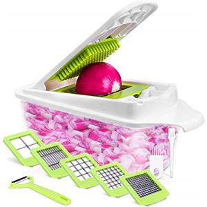 Sedhoom Direct Mandolina per Verdure Taglio Legumi Multifunzione 12pcs Manuale Mandolina Multifunzione Decoupe Legumi Cubo Taglio Cipolle Rapidamente e Uniformemente
