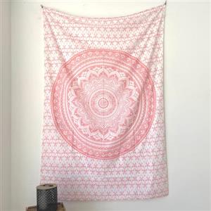 MOMOMUS Pareo Telo Mare Grande Antisabbia - XL/Doppio - Telo Mare da Spiaggia, Grande, a Prova di Sabbia e con Motivo Mandala - Ideale come Sottile Telo da Picnic - Rosa, 135 x 210 cm