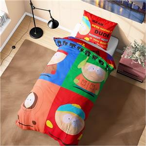 South Park Set Copripiumino e Federa Cuscino per Uomo Accessori Camera da Letto - Singola o Doppia (Multicolore Singolo)
