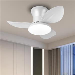 EKDADL 65CM Silenzioso Ventilatore da Soffitto con Luce e Telecomando 6 Velocità 0%-100% Dimmerabile 3 Pale Plafoniera Ventilatore da Soffitto 3 Pale Lampadario Ventilatore a Soffitto Smart APP