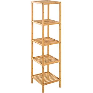 TecTake Scaffale in Legno espositore libreria Bamboo Bagno dispensa Ufficio - Modelli Differenti - (5 Ripiani | 33 x 33 x 141 cm | No. 401646)