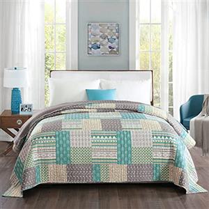 WOLTU Trapuntino Matrimoniale Trapunta Singolo Copriletto Trapuntato in Poliestere Stile Moderno Patchwork 170x210 cm