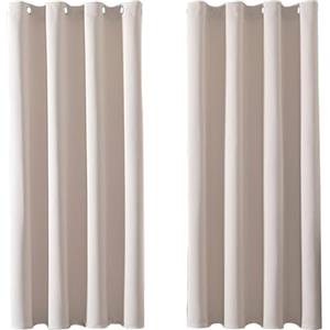 MRTREES Tende Oscuranti per Interni Corte Tende Termiche Isolanti per Camera da Letto, Tenda Coprente Beige con Anelli Tende Fonoassorbenti per Salotto Moderne, 2 Pezzi 140x180 CM