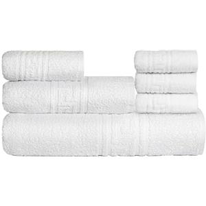nice homeit Set Asciugamano Bianco in 100% Cotone- Set di Asciugamani per Bagno-Morbidi ed Altamente Assorbenti- Made in Italia-Bianco